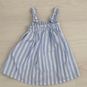 Habitual Blue and White Striped Casual Dress, 3T
